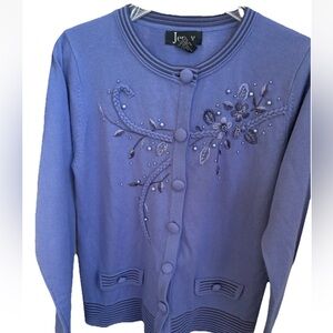 Purple Embroidered Cardigan grandma core cottage, core stitching Boho s sweater